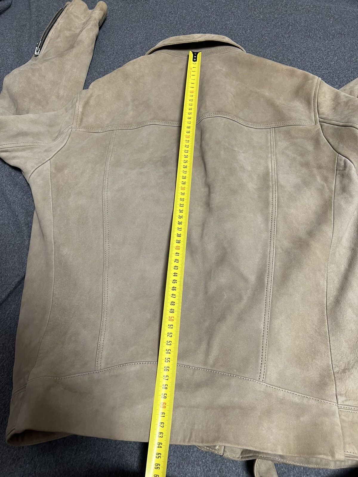 Allsaints AllSaints Holton Biker Suede Leather Jacket Beige Men M Size US M / EU 48-50 / 2 - 20 Thumbnail
