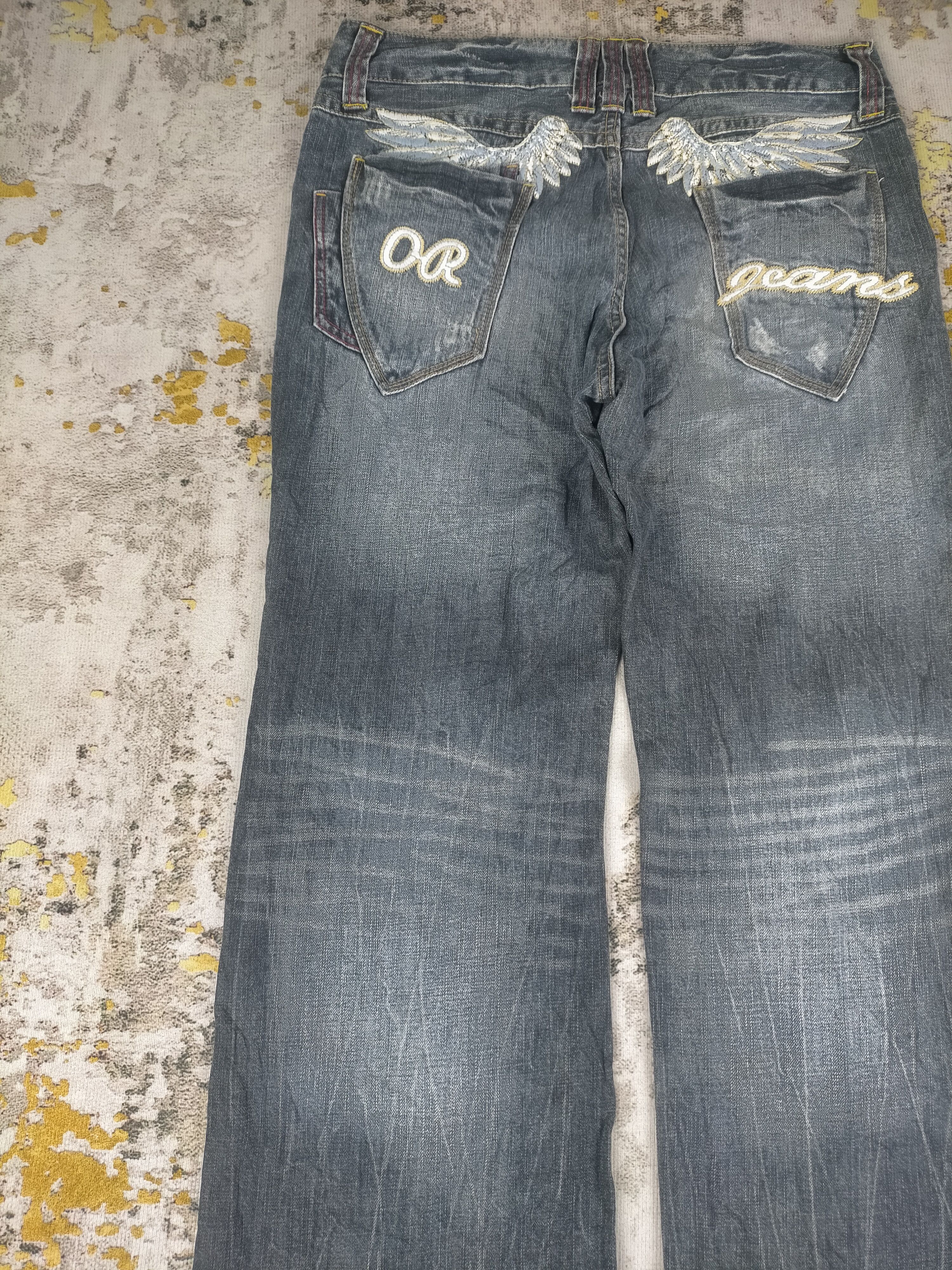 Tornado Mart 🔥 Super Baggy Flare Oririn Embroidery Mudwash Jeans Size US 34 / EU 50 - 4 Thumbnail
