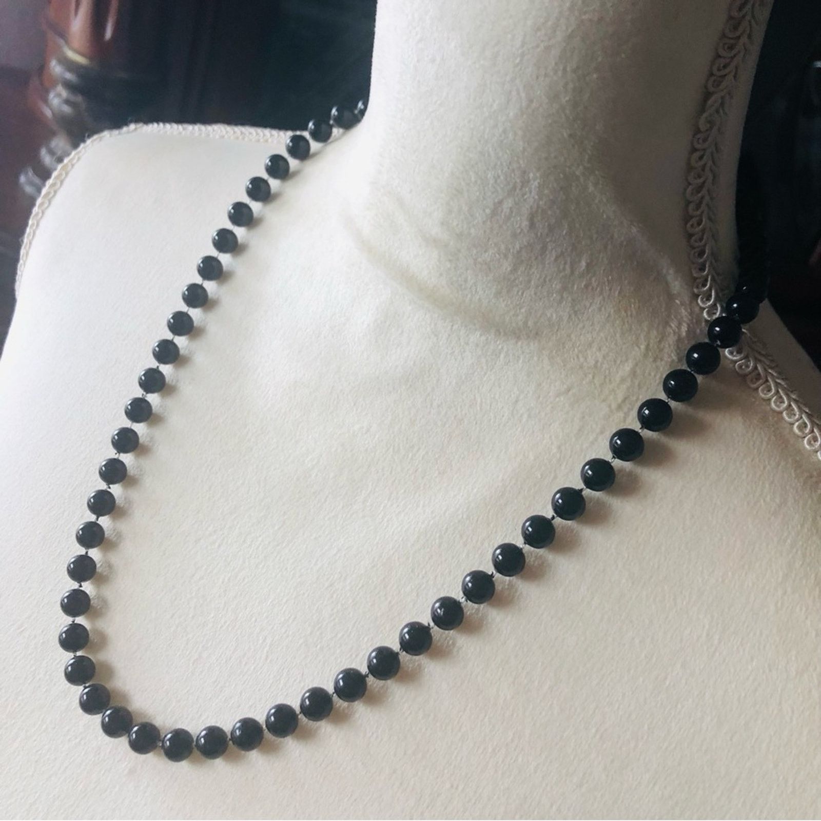 Vintage Vintage 80s black plastic pearl necklace Size ONE SIZE - 3 Thumbnail