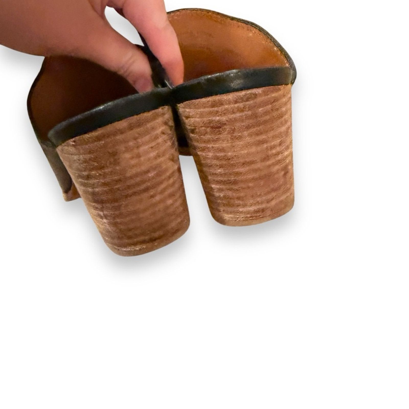 Madewell Madewell The Harper Black Leather Stacked Heel Mules Sz 6.5 Size US 6.5 / IT 36.5 - 6 Thumbnail