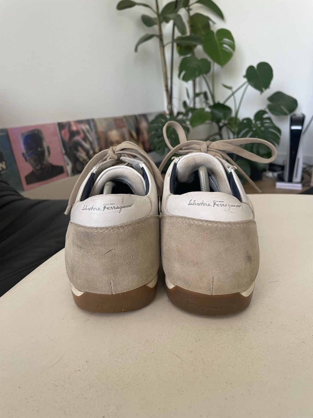 Salvatore Ferragamo Vintage Salvatore Ferragamo Shoes Beige White Leather Rare Size US 10 / EU 43 - 5 Thumbnail