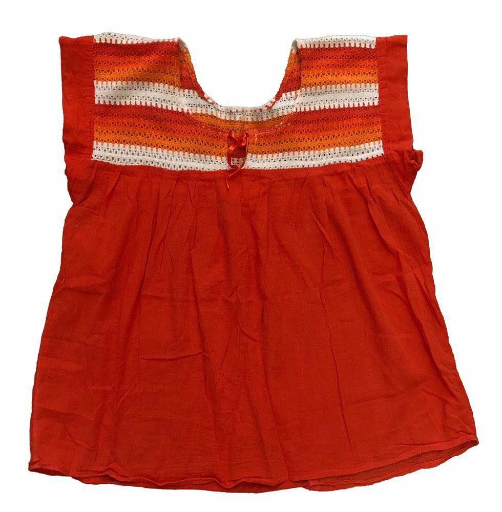 Designer Used Orange Hand Made Bluse M Size M / US 6-8 / IT 42-44 - 4 Thumbnail