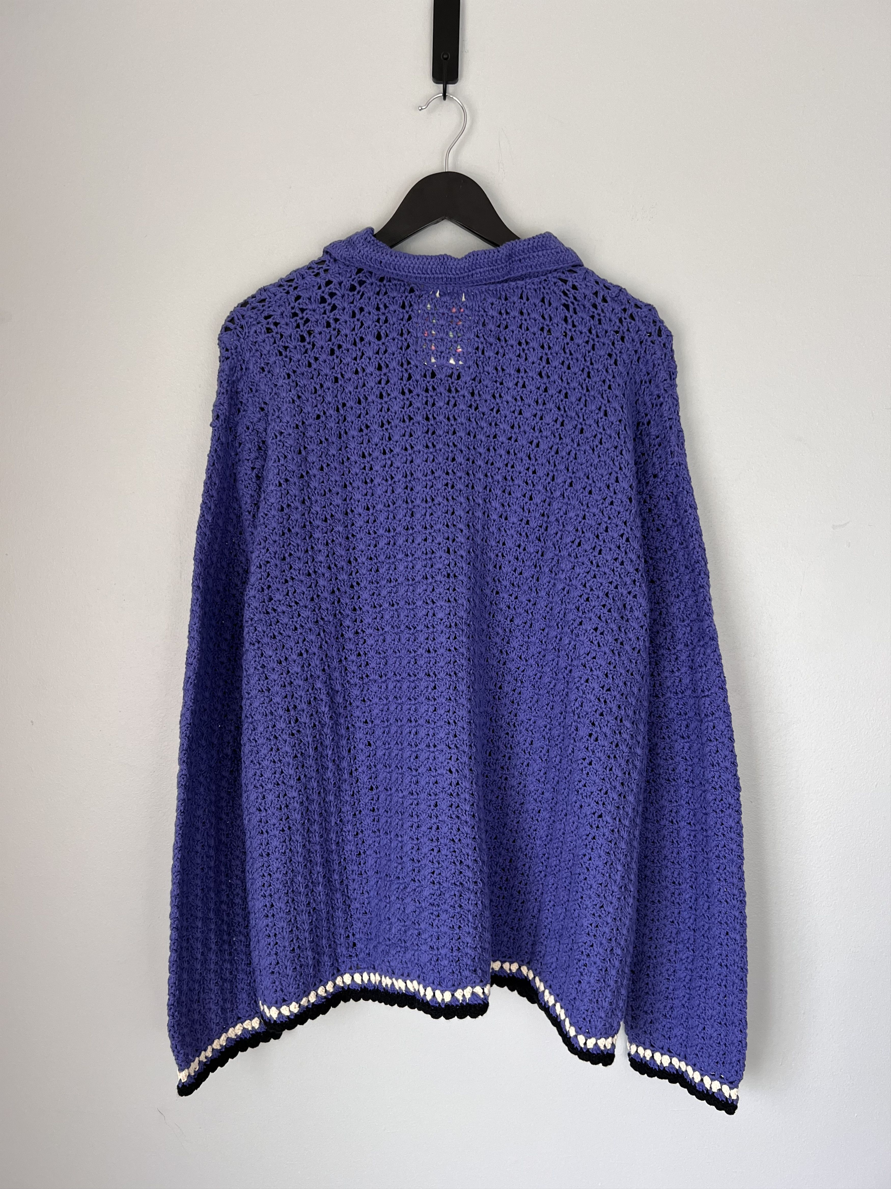 KidSuper Kidsuper Studios Long Sleeve Crochet Sweater in Purple Size US M / EU 48-50 / 2 - 6 Thumbnail