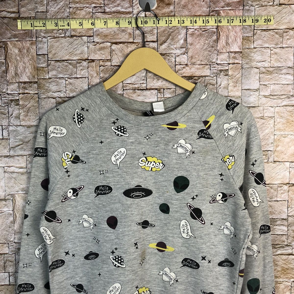 Japanese Brand × Vintage hello stranger H&M Divided Grey Sweatshirt #A401 Size M / US 6-8 / IT 42-44 - 2 Thumbnail