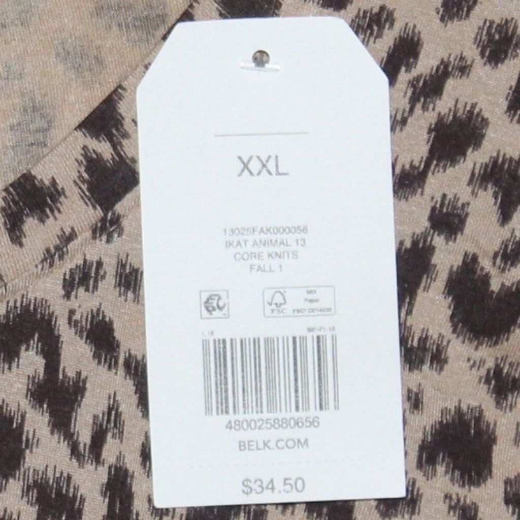 Other Wonderly Cheetah Print Long Sleeve Knit Tee Size XXL / US 16-18 / IT 52-54 - 4 Thumbnail