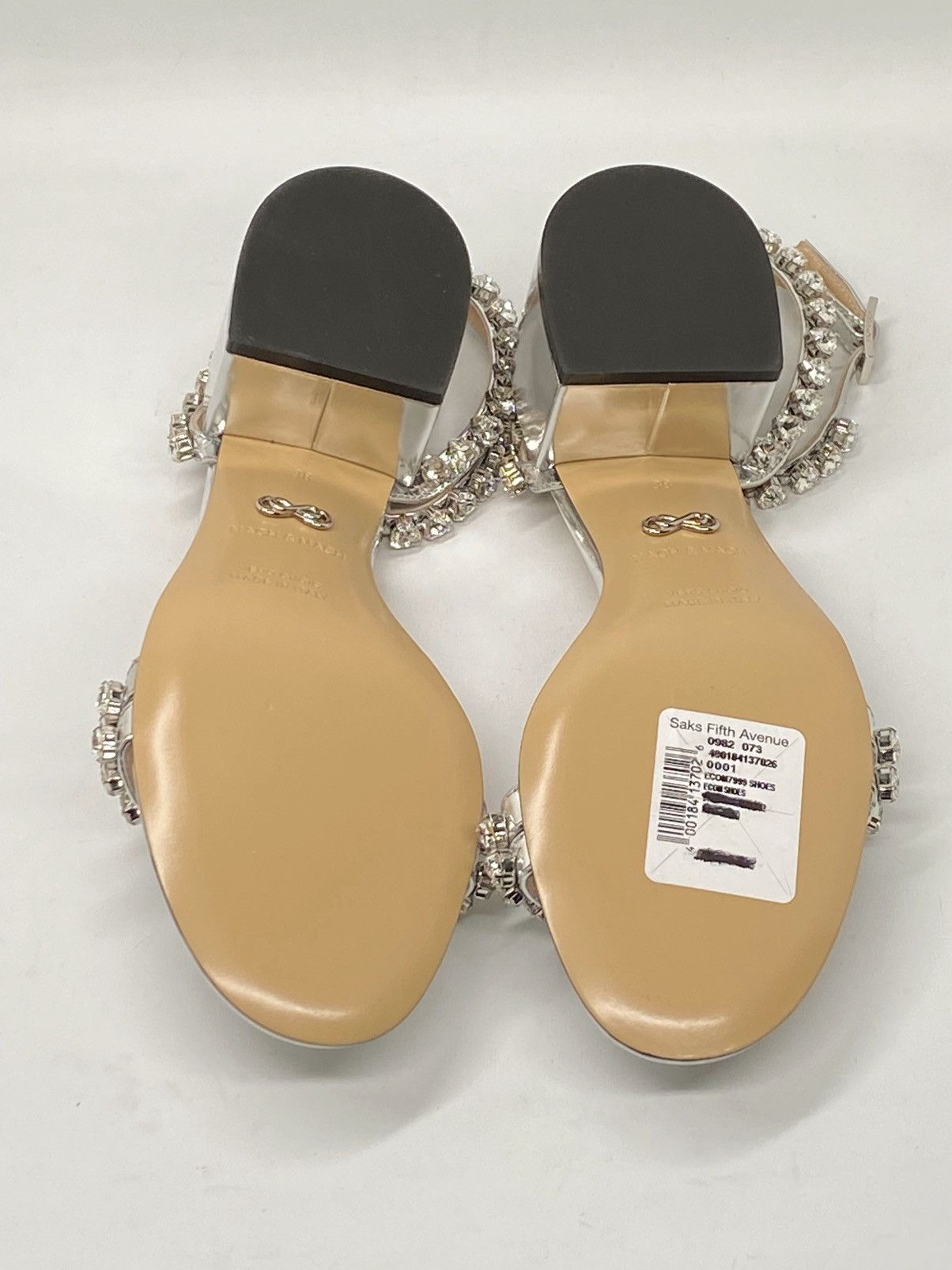 MACH & MACH Mach & Mach Audrey Embellished Leather Ankle Sandals size 38 Size US 8 / IT 38 - 11 Thumbnail