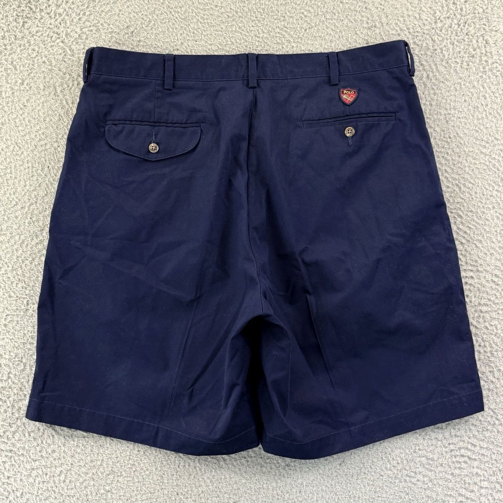 Ralph Lauren VINTAGE Ralph Lauren Polo The Classic Golf Shorts Mens 36 Blue Pleated Chino Cotton Canvas Polo Ralph Lauren Logo Zipper Front Pocket Size US M / EU 48-50 / 2 - 7 Thumbnail