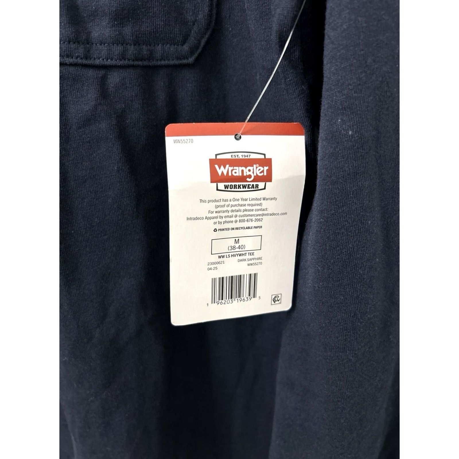 Wrangler Wrangler Workwear T Shirt Mens M Blue Heavyweight Relaxed Long Sleeve NWT Pen Pocket UPF 30 Moisture Wicking Size US M / EU 48-50 / 2 - 6 Thumbnail