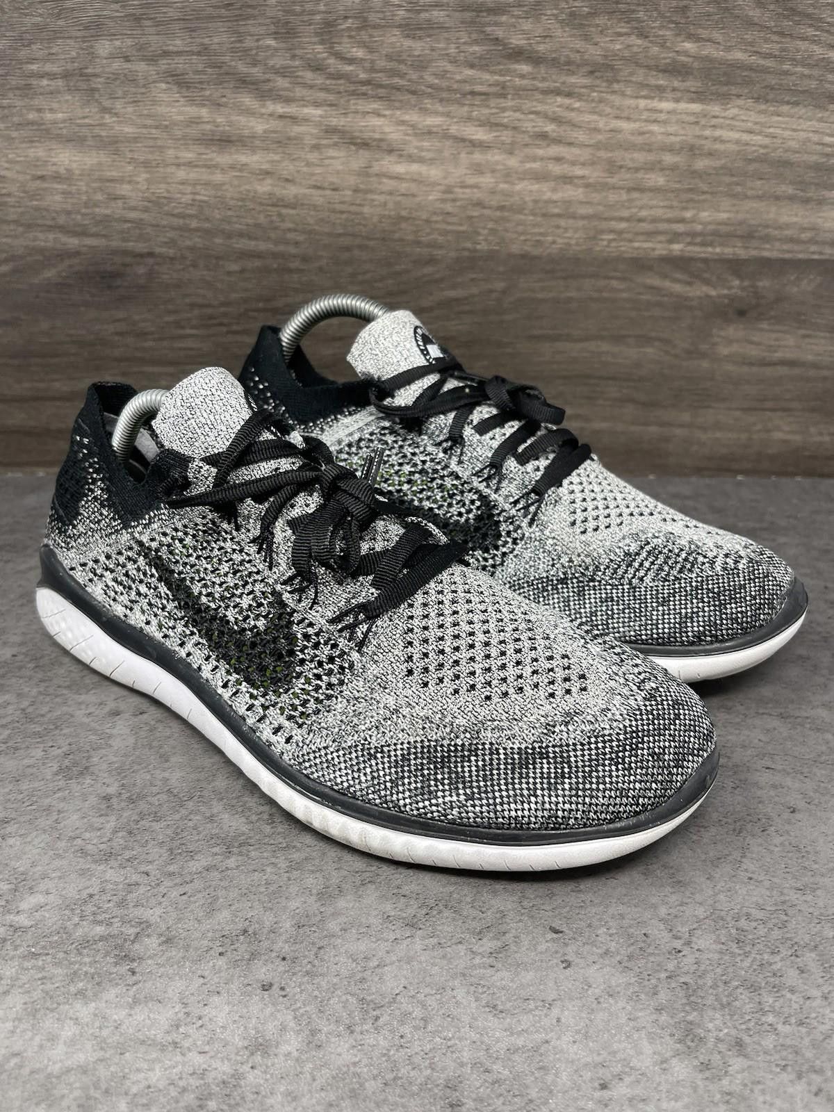 Nike Nike Free RN Flyknit 2018 Shoes Womens Size 9.5 Black White Size US 9.5 / IT 39.5 - 4 Thumbnail