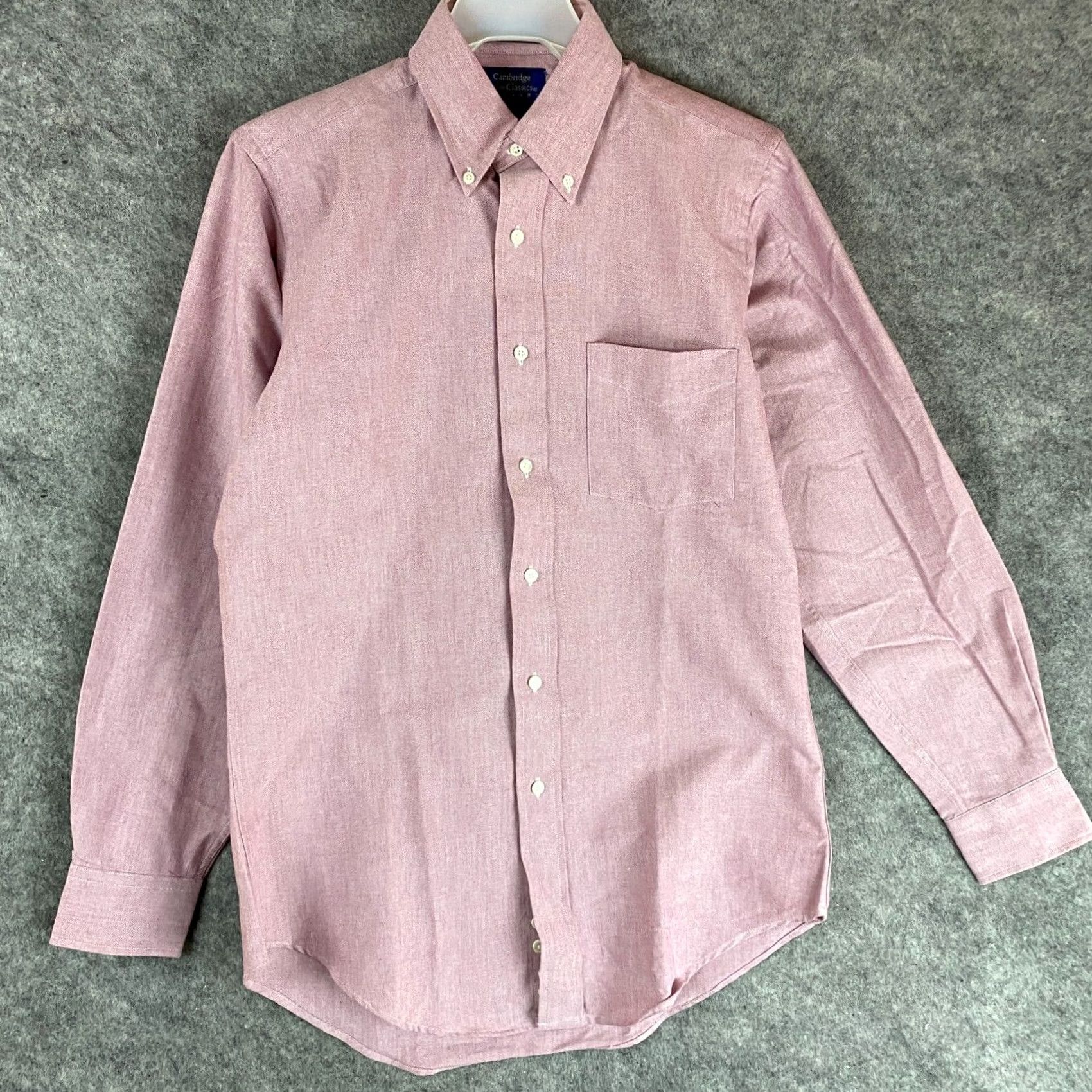 Vintage Cambridge Classics Shirt Men Long Sleeve Button-Up Red 14.5 32/33 Oxford Mervyns Vintage No Size US M / EU 48-50 / 2 - 2 Thumbnail