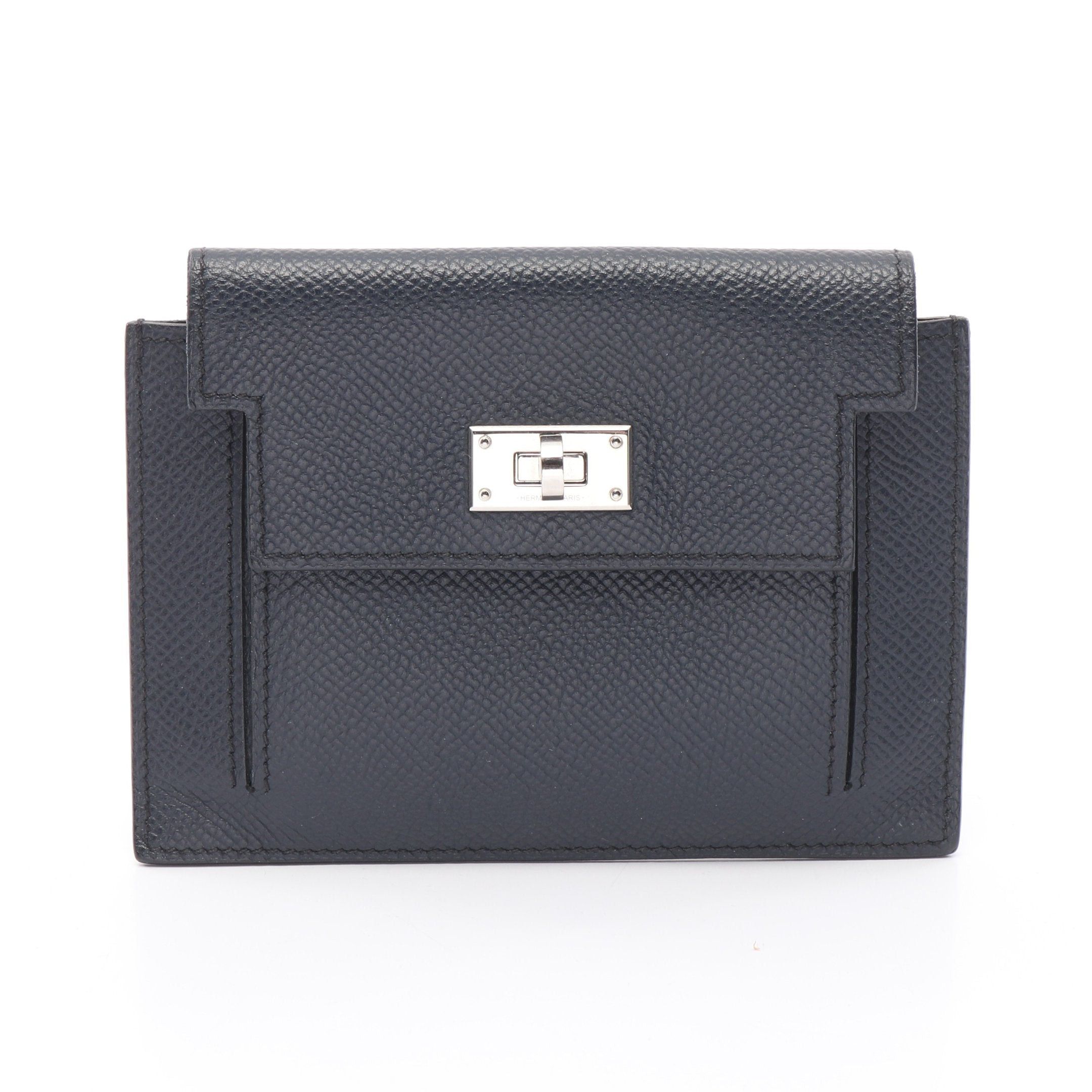 Hermes Hermes Kelly Pocket Compact Bleu Nui Coin Purse Veau Epsom Navy Silver Hardware Z Stamp Size ONE SIZE - 1 Thumbnail