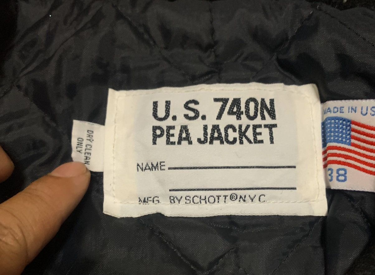 Schott Vintage 80s Schott NYC U.S 740 N Pea Jacket Wool Peacoat Size US M / EU 48-50 / 2 - 8 Thumbnail