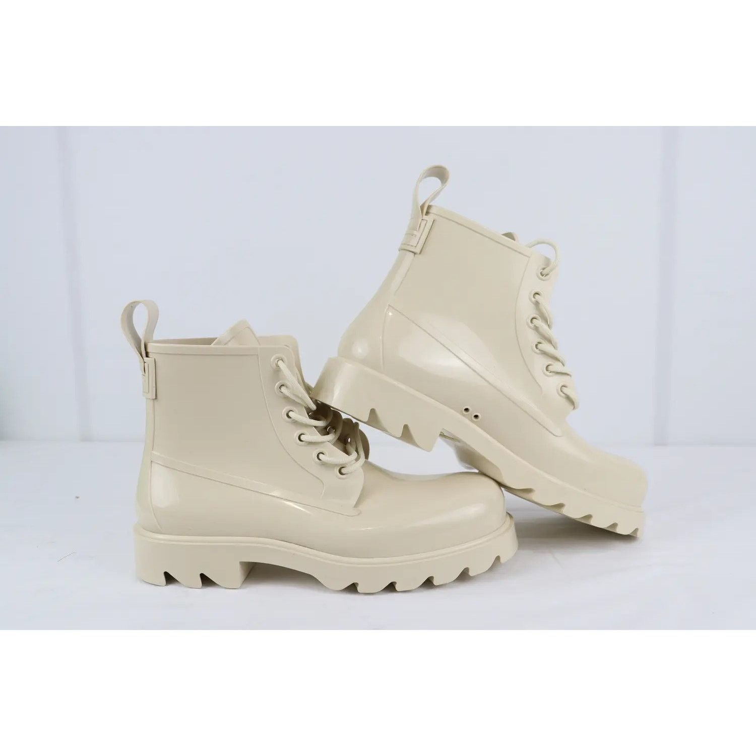 Bottega Veneta o1rshd1 Shiny Rubber Stride Ankle Boot in Sea Salt Size US 12 / EU 45 - 6 Thumbnail