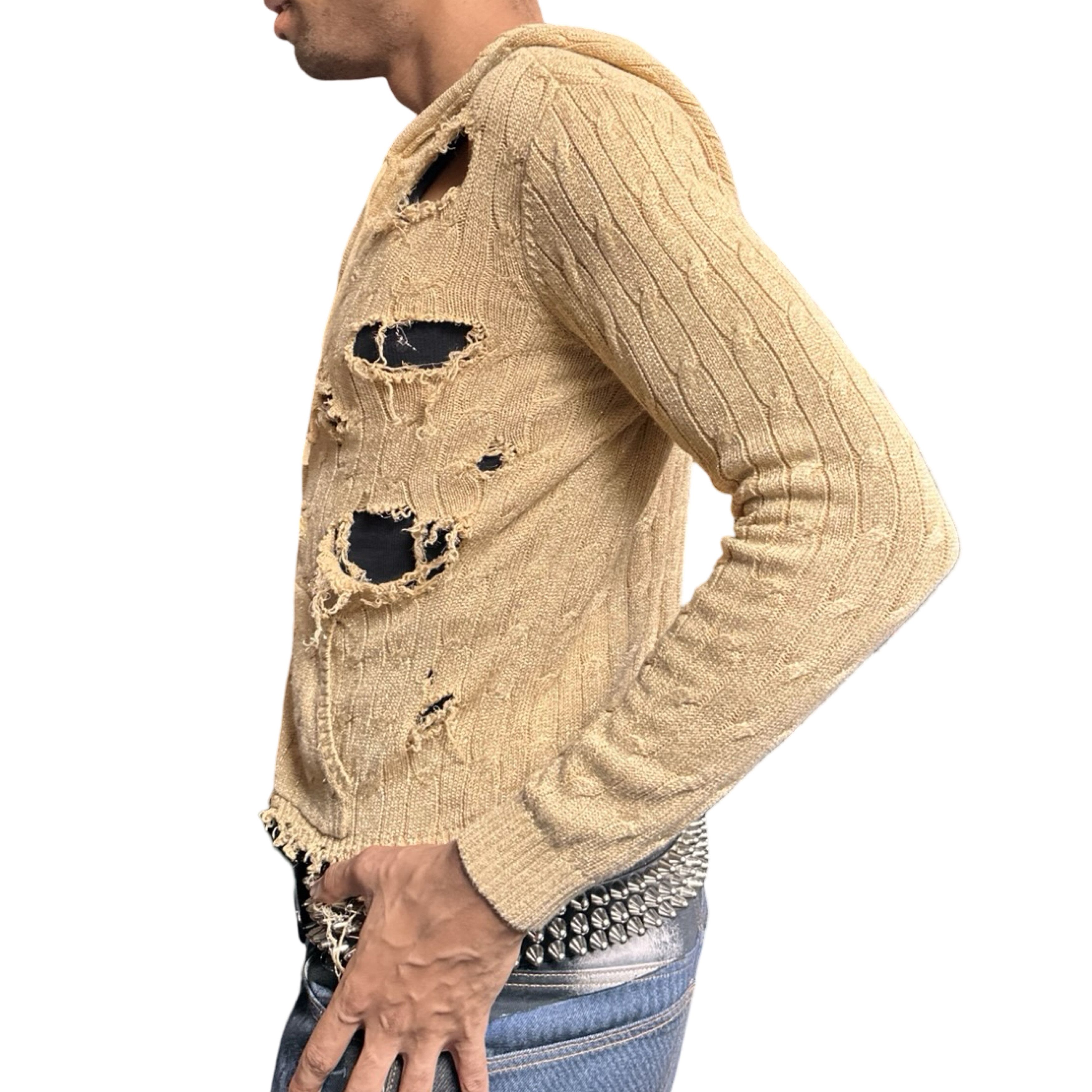 Ralph Lauren ASTROBOI x RL Gold Cable Knit Zip Up Sweater - Large Size L / US 10 / IT 46 - 3 Thumbnail