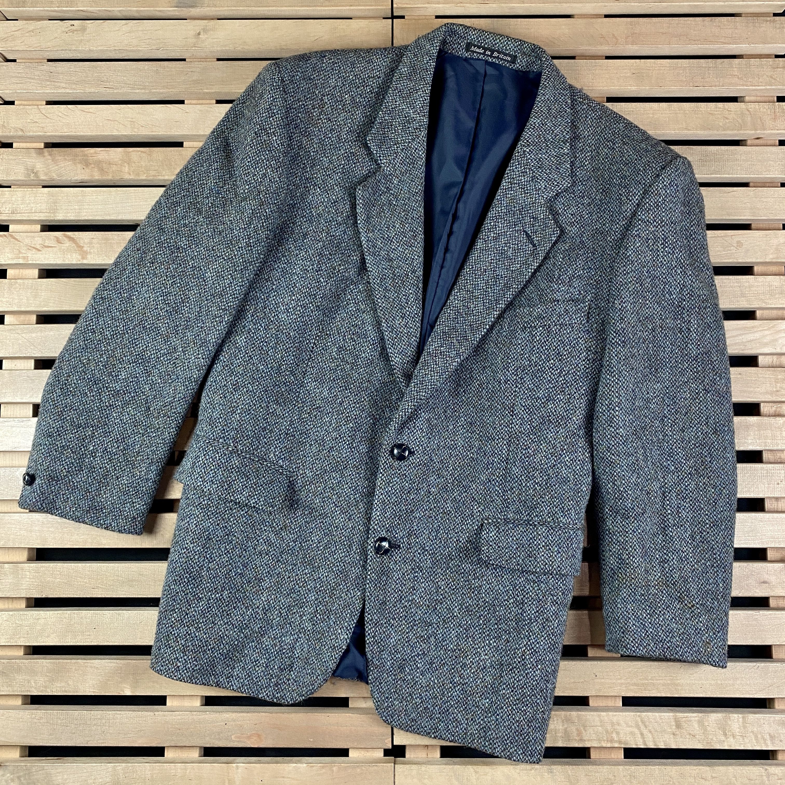 Harris Tweed Mens Blazer Green Woods Harris Tweed Size C44 Wool Size 44R - 1 Thumbnail
