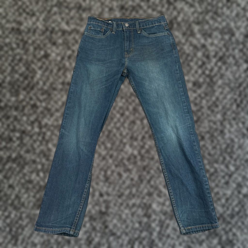 Levi's LEVI'S VINTAGE 502 Jeans Mens 29x30 Blue Slim Straight Stretch Medium Wash Oil Stains Size US 29 - 1 Thumbnail