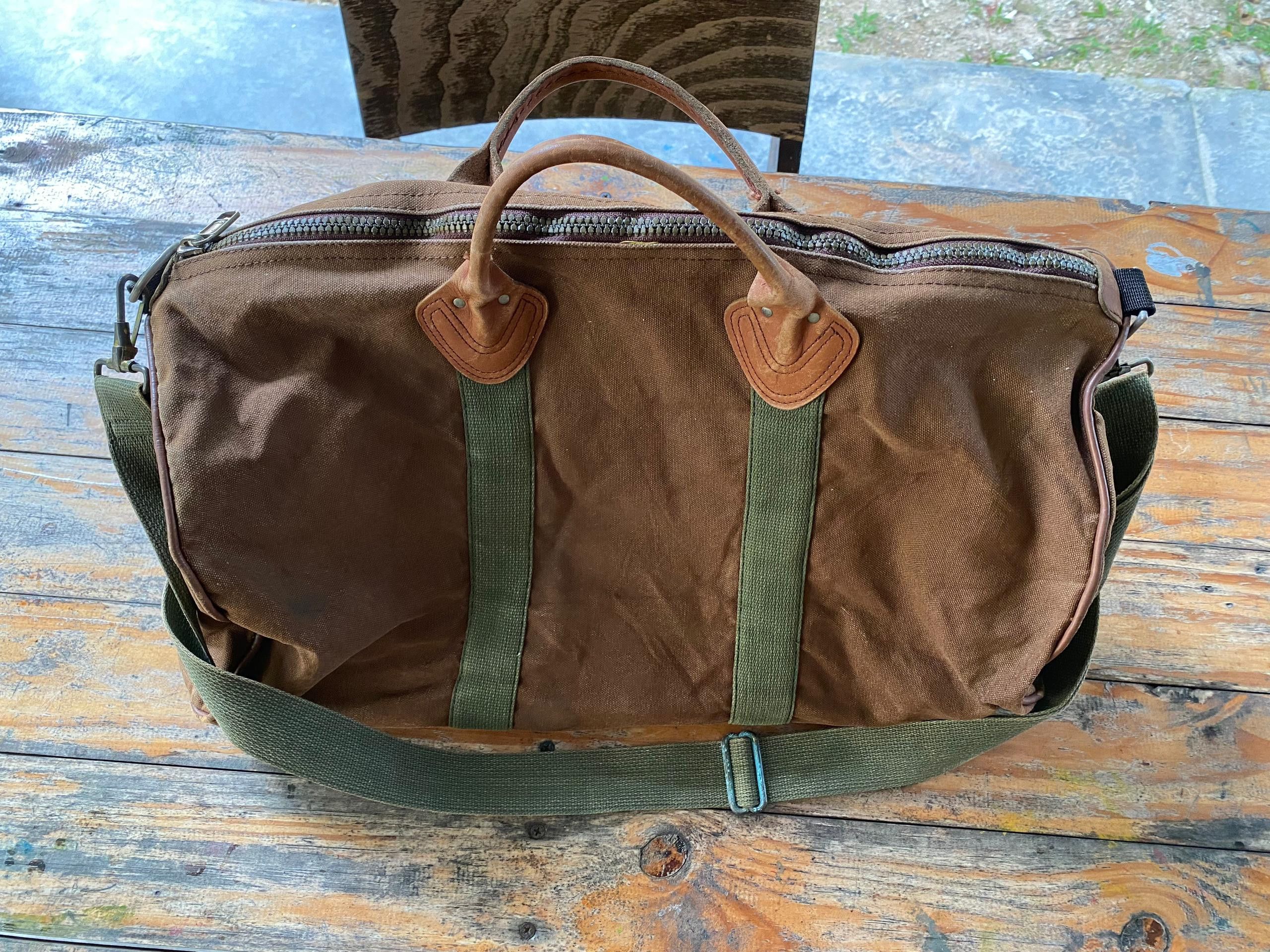L.L. Bean 🔥1970s L.L.BEAN Zipper Duffel Bag V Dark Brown Size ONE SIZE - 15 Thumbnail