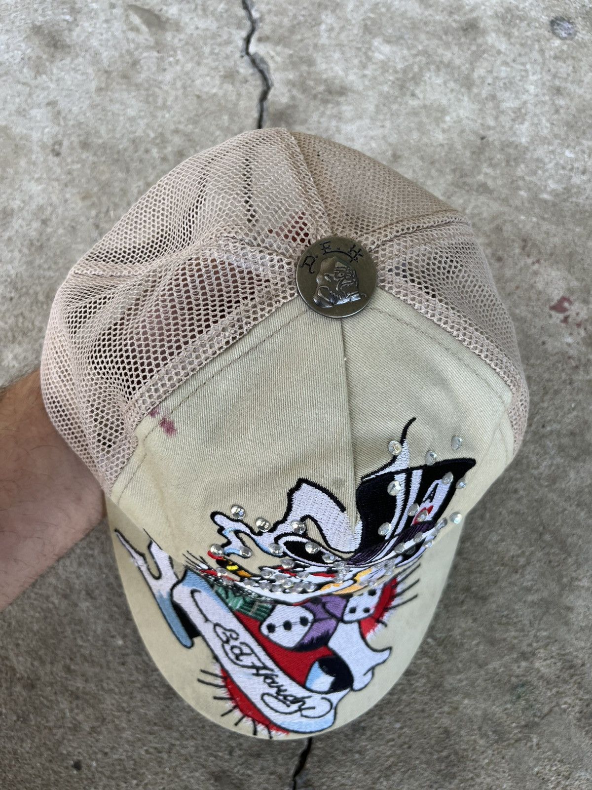 Christian Audigier Ed Hardy Lucky 7 Skull Hat Size ONE SIZE - 6 Thumbnail