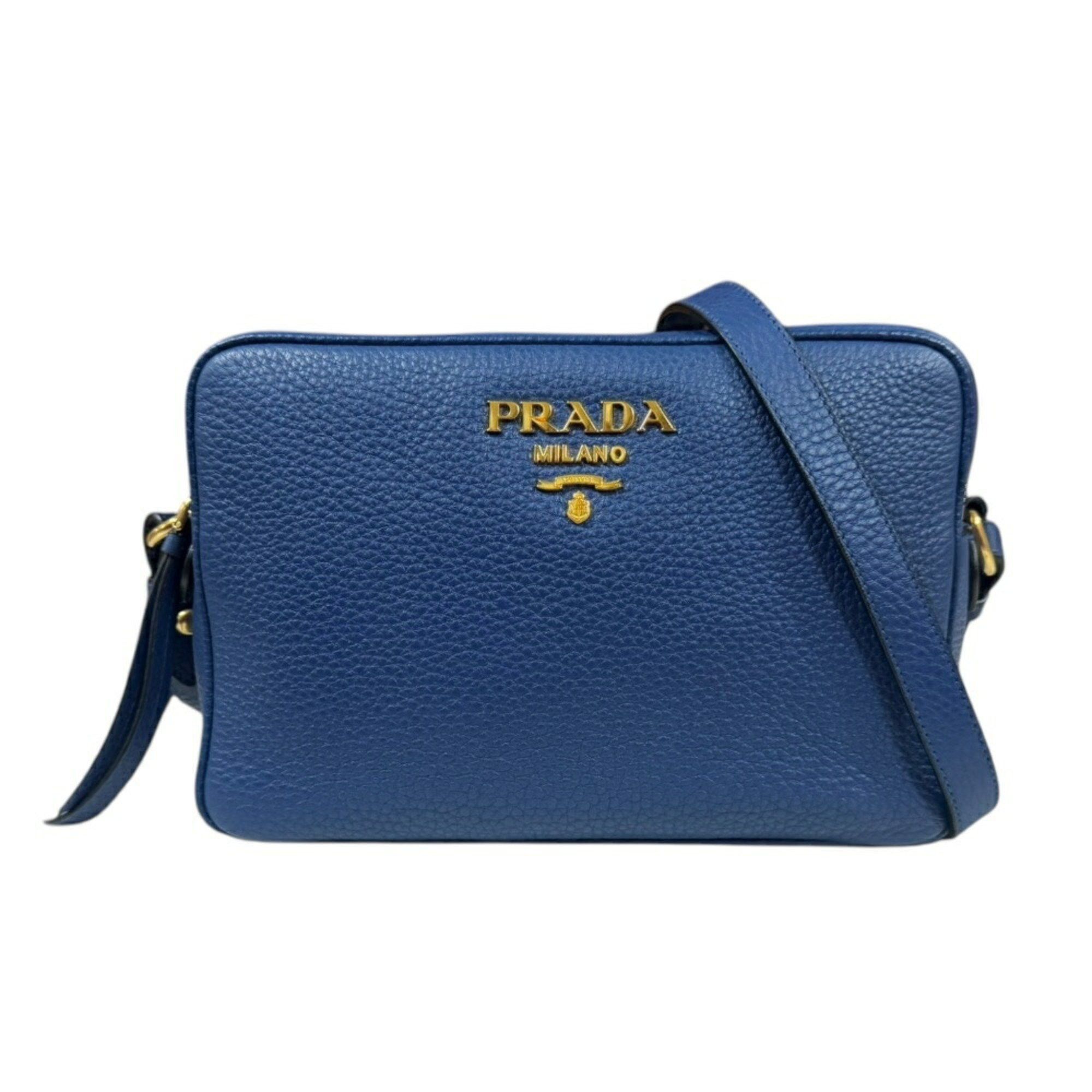 Prada Shoulder Bag Leather 1BH079 Blue Women's PRADA