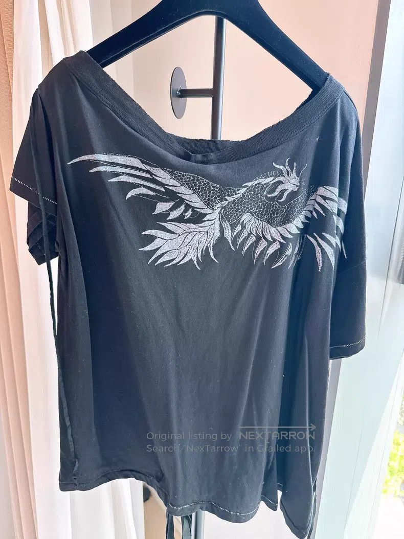 Ann Demeulemeester Ann Demeulemeester Black, irregular fringed T-shirt Size M / US 6-8 / IT 42-44 - 5 Thumbnail