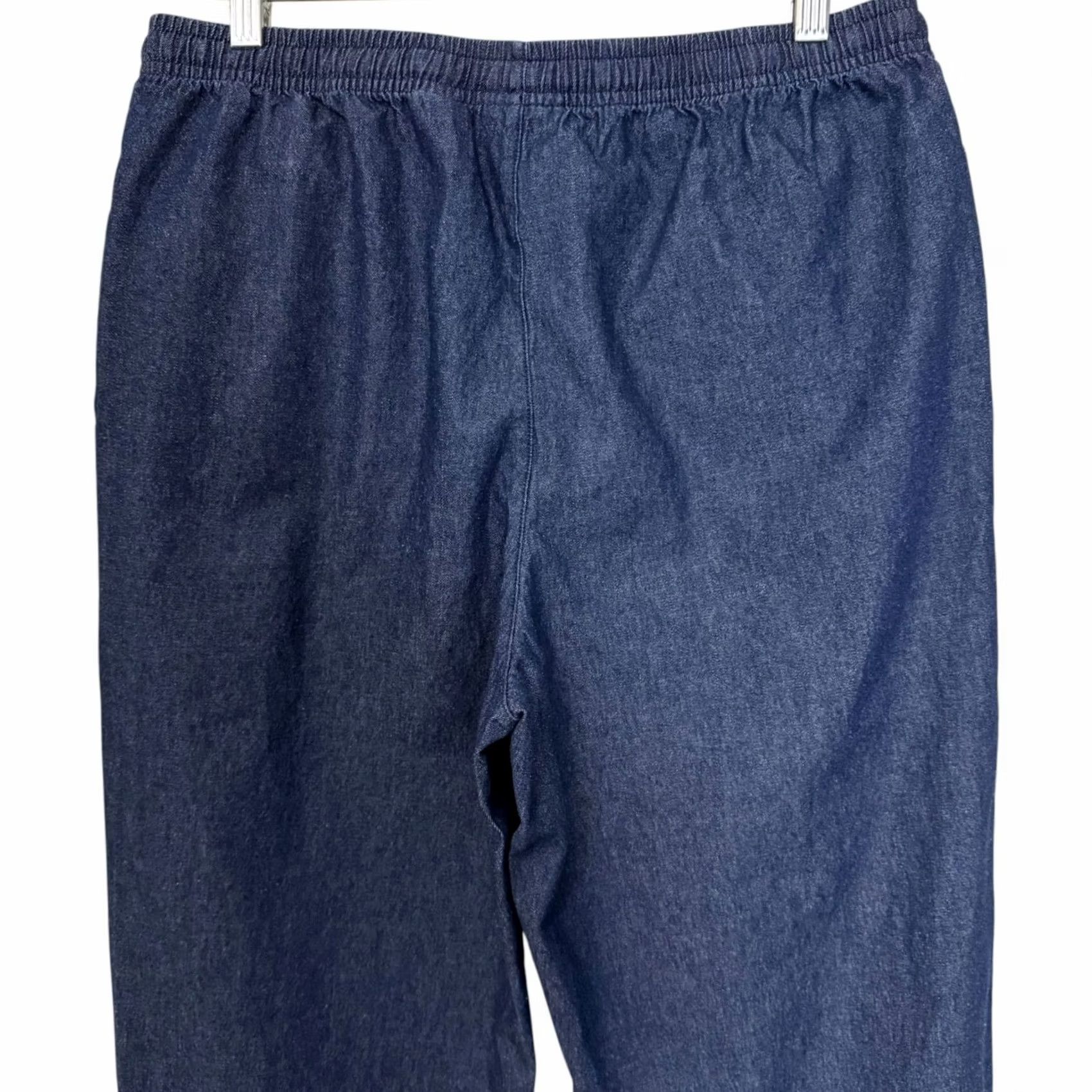 Denime Vermont Country Store Denim High-Waisted Pull-On Pant Blue Women's Petite Medium Size 32" / US 10 / IT 46 - 6 Thumbnail