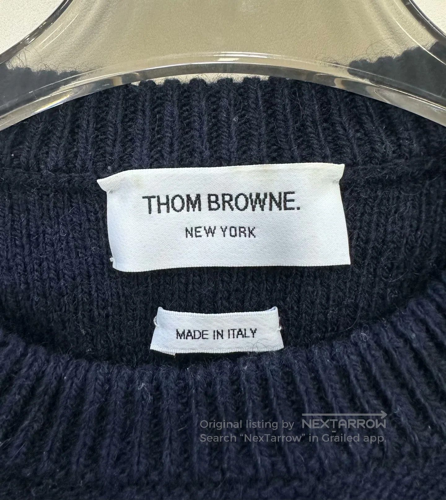 Thom Browne Thom Browne Dark blue classic four-stripe mohair knit swea Size US XL / EU 56 / 4 - 3 Thumbnail