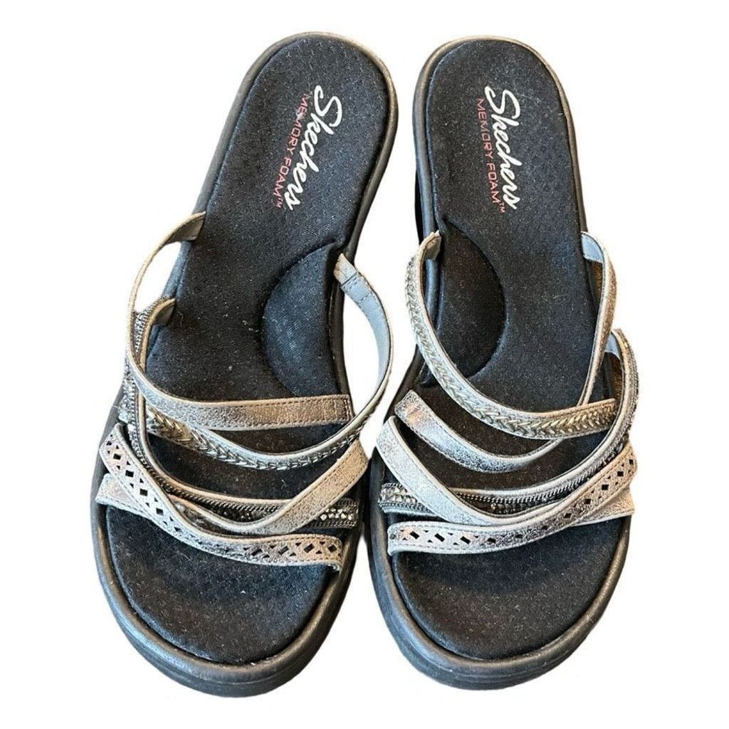 SKECHERS Skechers Cali Memory Foam Strappy Wedge Sandals Sz 9 Size US 9 / IT 39 - 3 Thumbnail