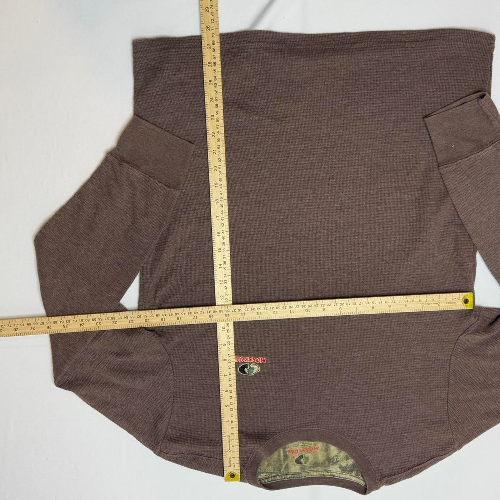 & Other Stories Mossy Oak Brown Waffle Thermal Shirt Camo Collar Men’s XL Size US XL / EU 56 / 4 - 4 Thumbnail