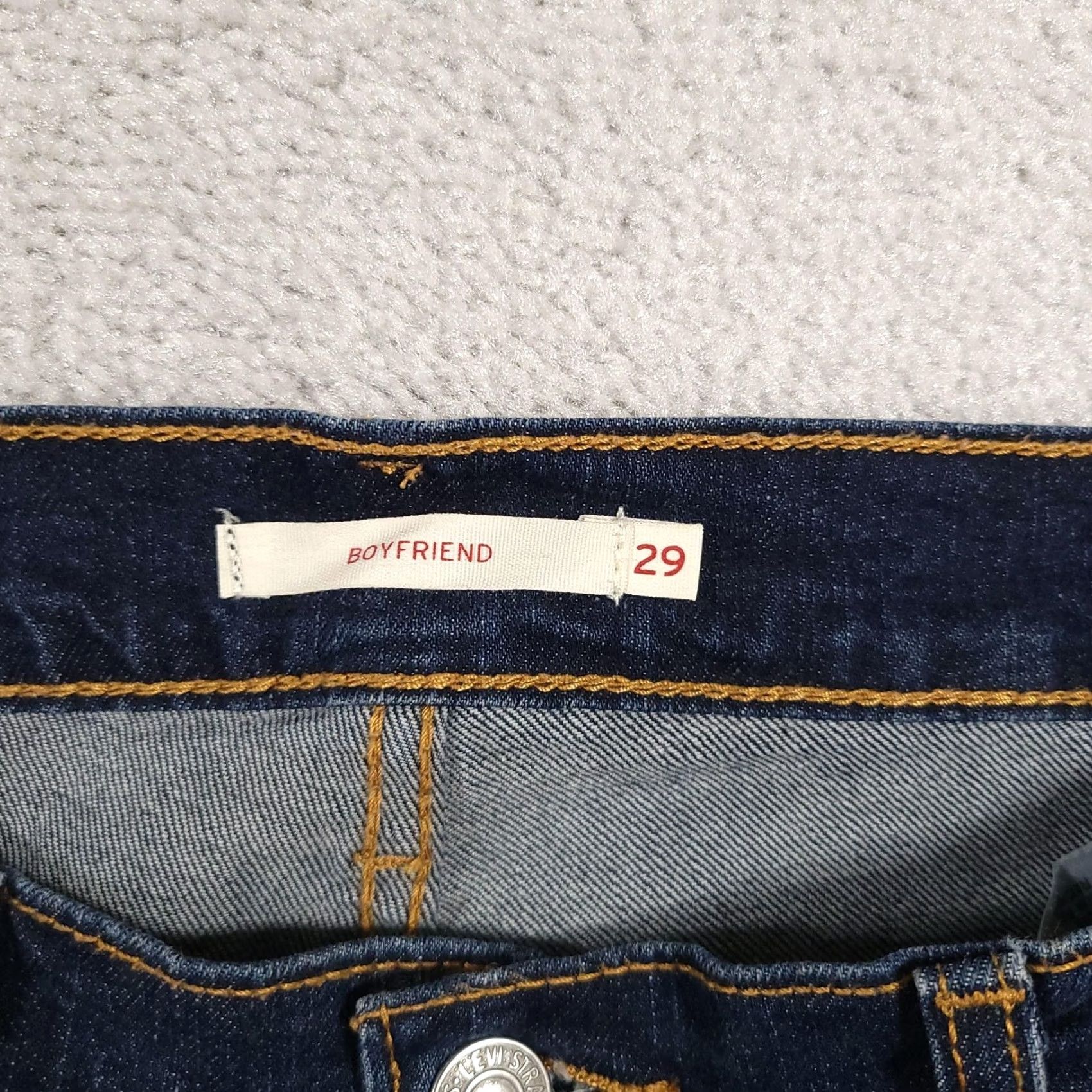 Levi's Levi's 501 Boyfriend Jeans Womens 29 Blue Distressed Ripped Knee Denim Pants Size 29" - 6 Thumbnail