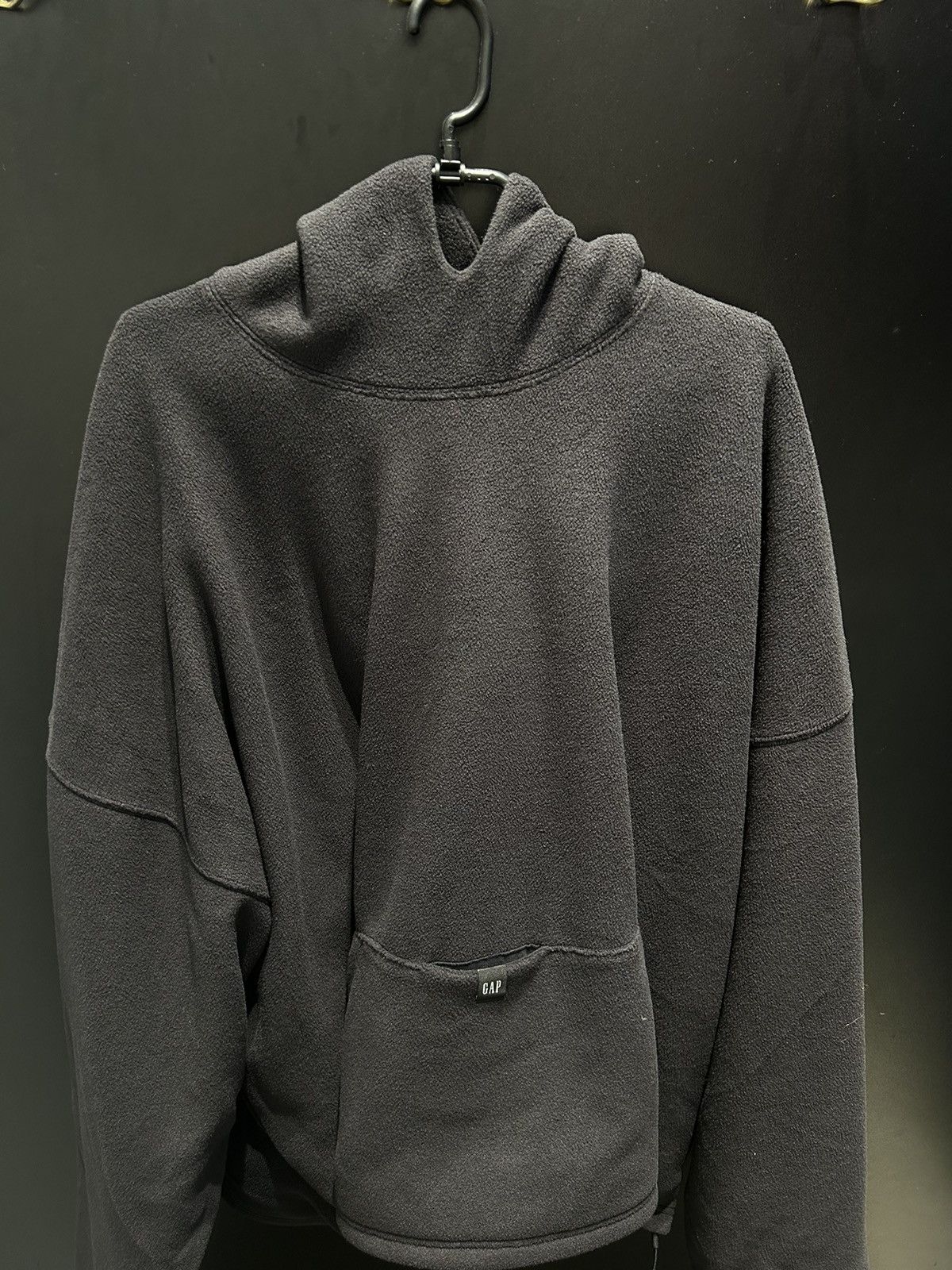 image of Yeezy Gap Polar Fleece Hoodie in Black, Men's (Size Small)