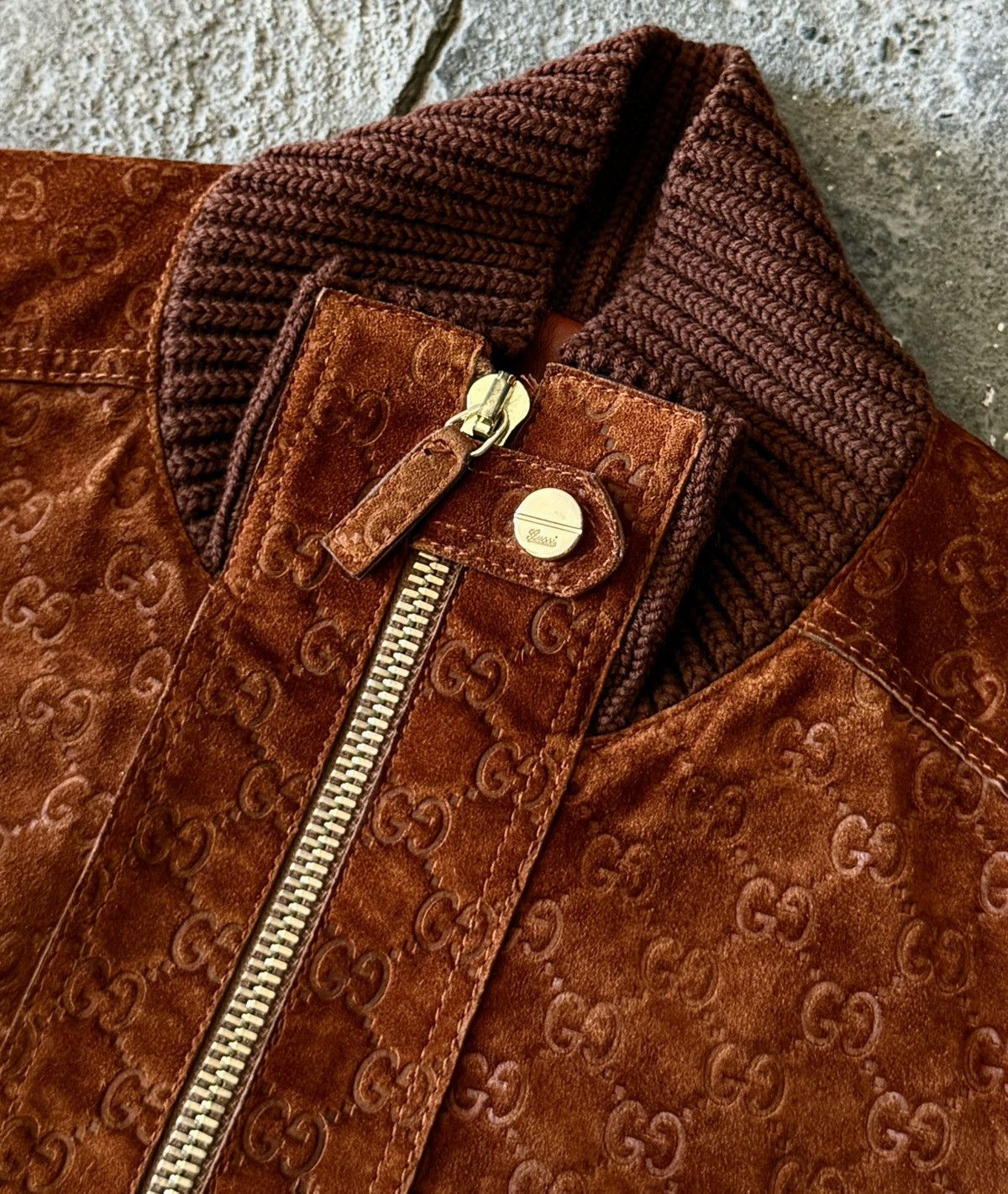 Gucci × Tom Ford Archive Gucci - Tom Ford Suede / Knit - Monogram Jacket Size S / US 4 / IT 40 - 8 Thumbnail
