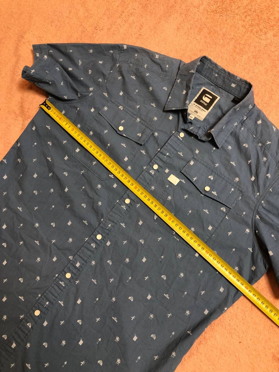 G-Star GStar Raw Shirt Blue Short Sleeve Button Down Collared Size US XXL / EU 58 / 5 - 11 Thumbnail