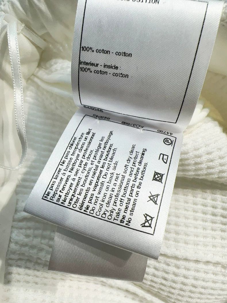 Chanel Chanel 21C Bermuda series white waffle wide-leg pants Size 42" / US 20 - 6 Thumbnail