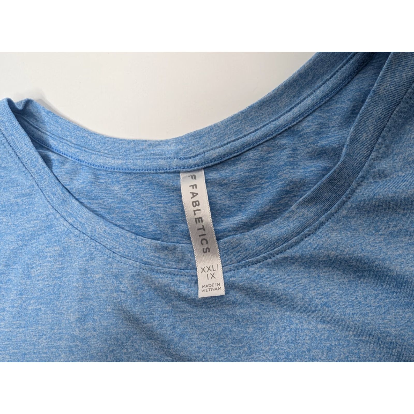 Fabletics Fabletics Shirt Womens 2XL Blue Blossom Heather SS Slit Pullover Dry-Flex Tunic Shirt Size XXL / US 16-18 / IT 52-54 - 5 Thumbnail