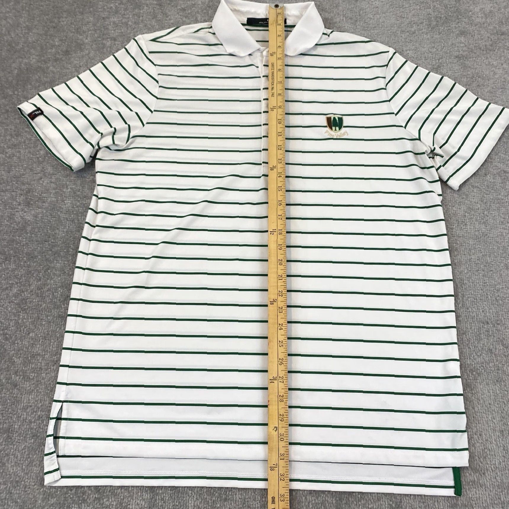 RLX Ralph Lauren RLX Ralph Lauren Performance Polo Shirt Mens Large White Green Golf Striped Size US L / EU 52-54 / 3 - 6 Thumbnail