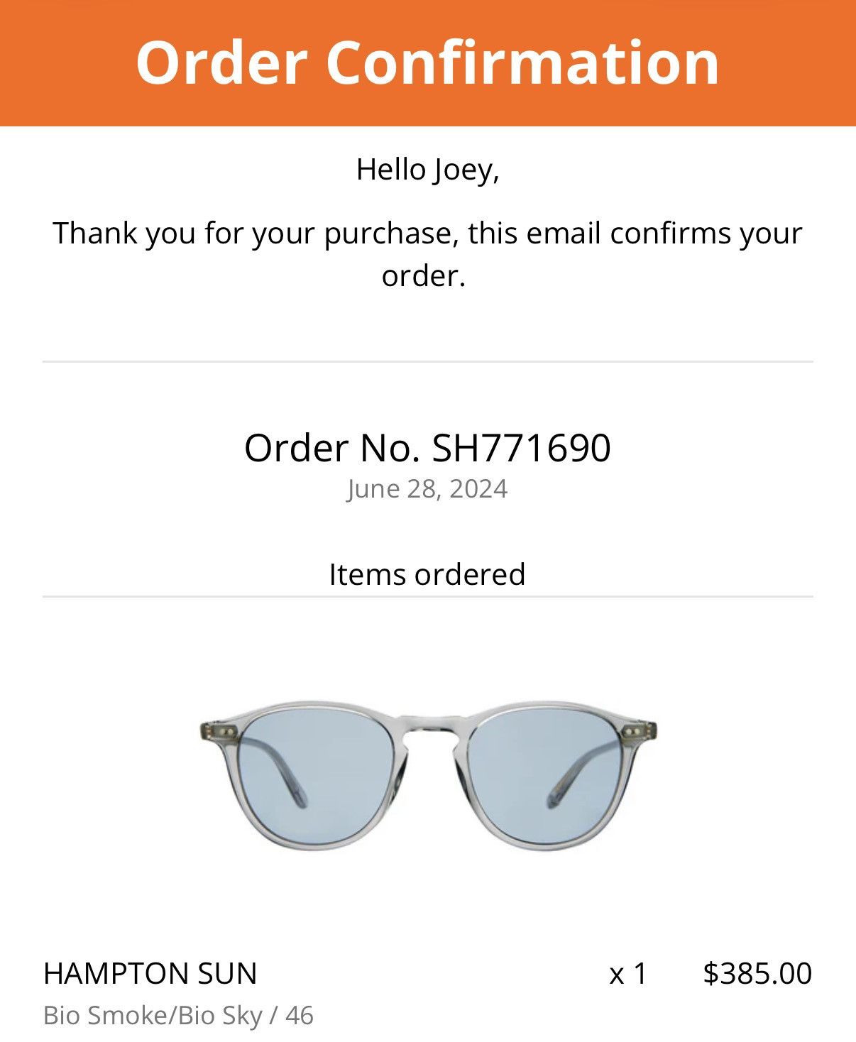 Garrett Leight Garret Leight Sun Hampton Bio smoke/ Blue lense Size ONE SIZE - 2 Thumbnail