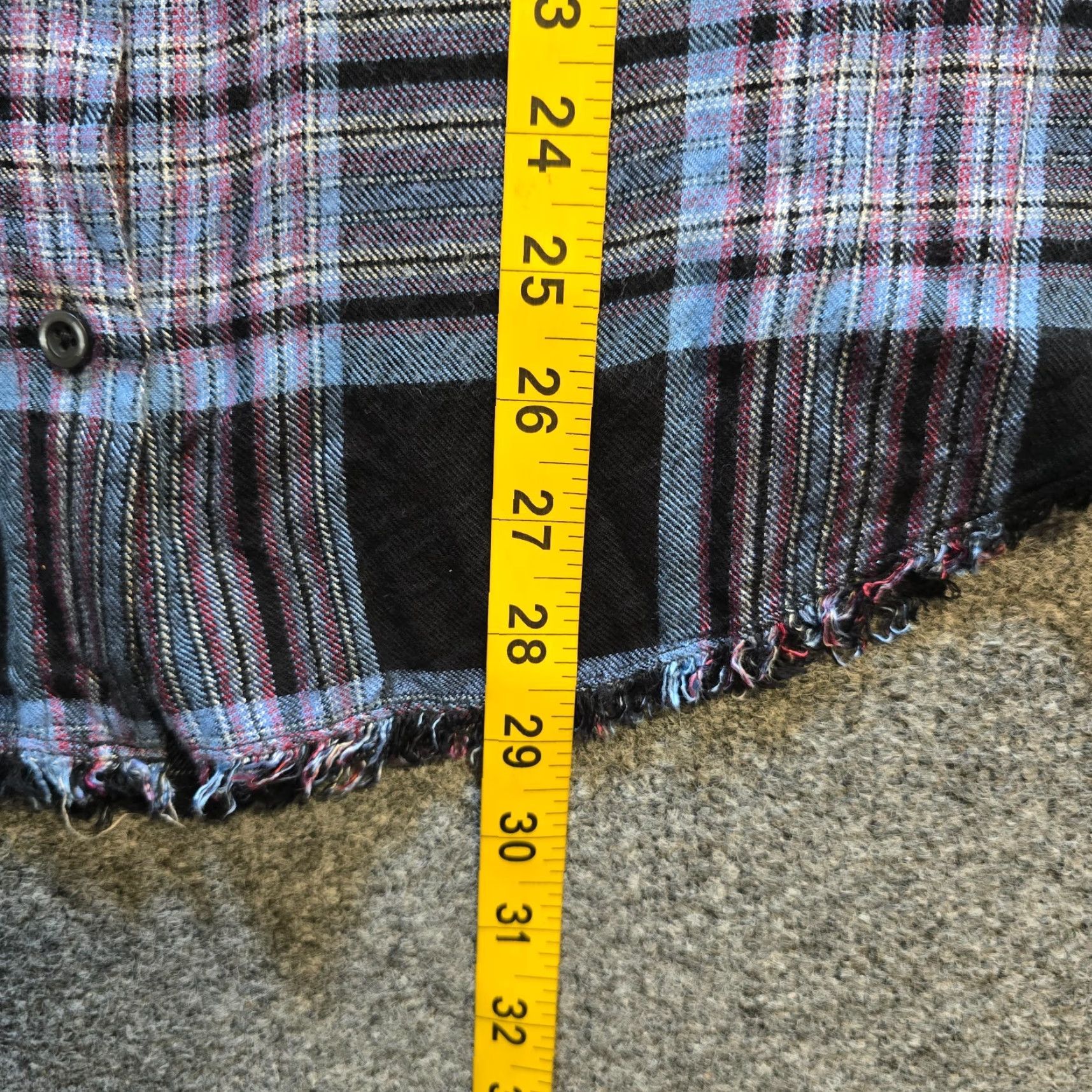 CLOT Cloth Stone Top Womens Large Black Blue Plaid Flannel Casual Button Collar Long Sleeve Lightweight Regular Size L / US 10 / IT 46 - 6 Thumbnail