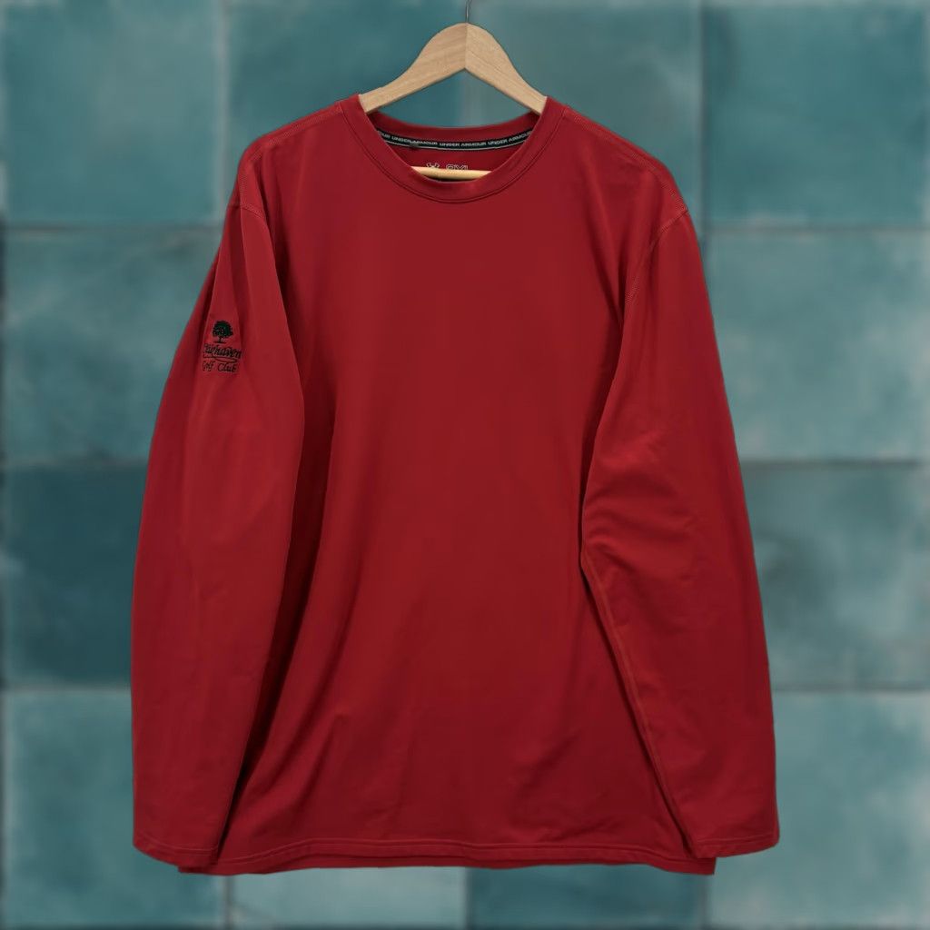 Under Armour Under Armour ColdGear Shirt Mens 2XL Red Long Sleeve Fitted Oakhaven Golf Club Size US XXL / EU 58 / 5 - 1 Thumbnail