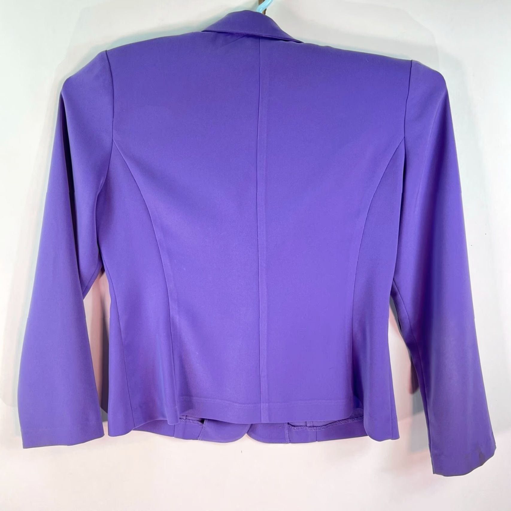 Vintage VINTAGE JW Treci Blazer Single-Breasted 3-Button Notch Purple 10P Womens Casual Jacket - 80s 90s Style Size L / US 10 / IT 46 - 5 Thumbnail