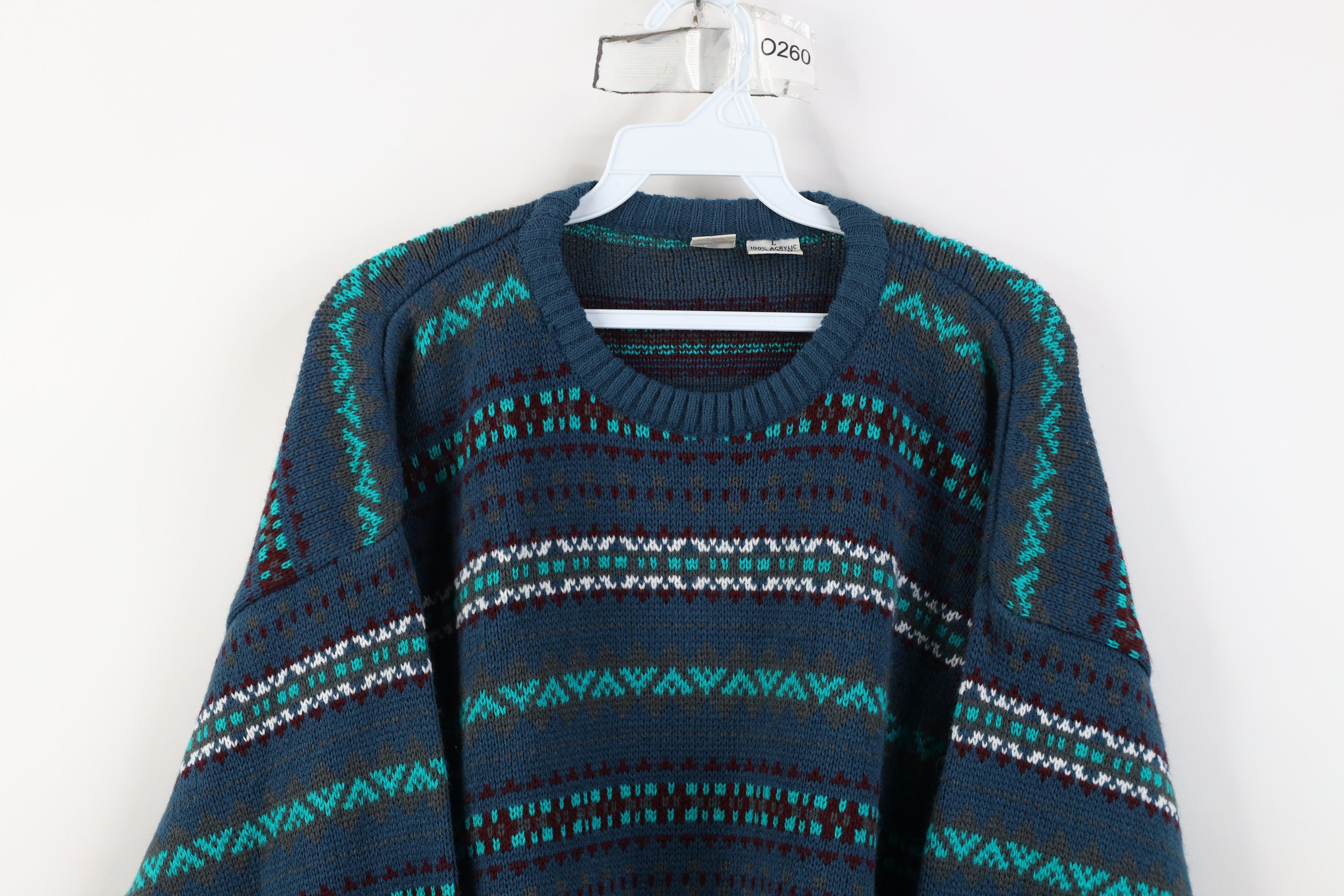 Vintage Vintage 90s Streetwear Fair Isle Crewneck Sweater Acrylic Size US L / EU 52-54 / 3 - 2 Thumbnail