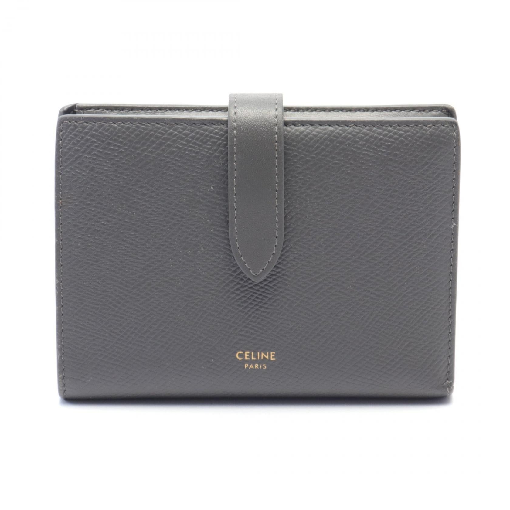 Celine Celine Leather Bifold Wallet Leather Short Wallet 10B643BFP in Very Good Condition Size ONE SIZE - 1 Thumbnail