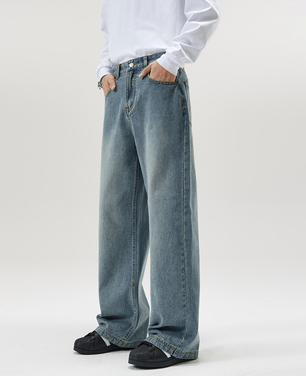 Japanese Brand × Jean Men's American loose straight wide-leg jeans Size US 32 / EU 48 - 3 Thumbnail