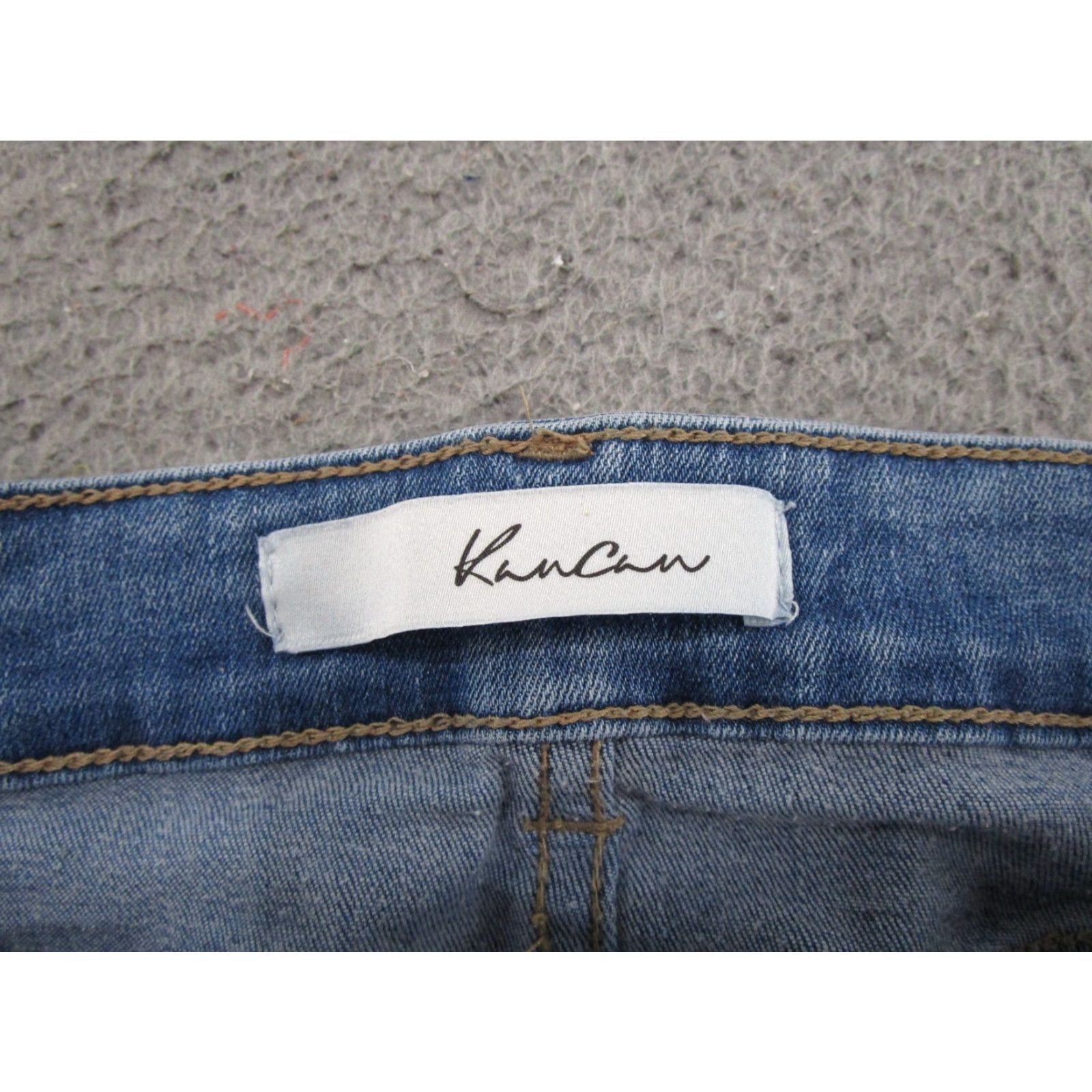Vintage Kancan Womens Jeans Distressed Medium Wash Size 13 30 Stretch Denim 5-Pocket Ankle Regular Fit Blue Medium Wash Womens Jeans Size 34" / US 12 / IT 48 - 4 Thumbnail