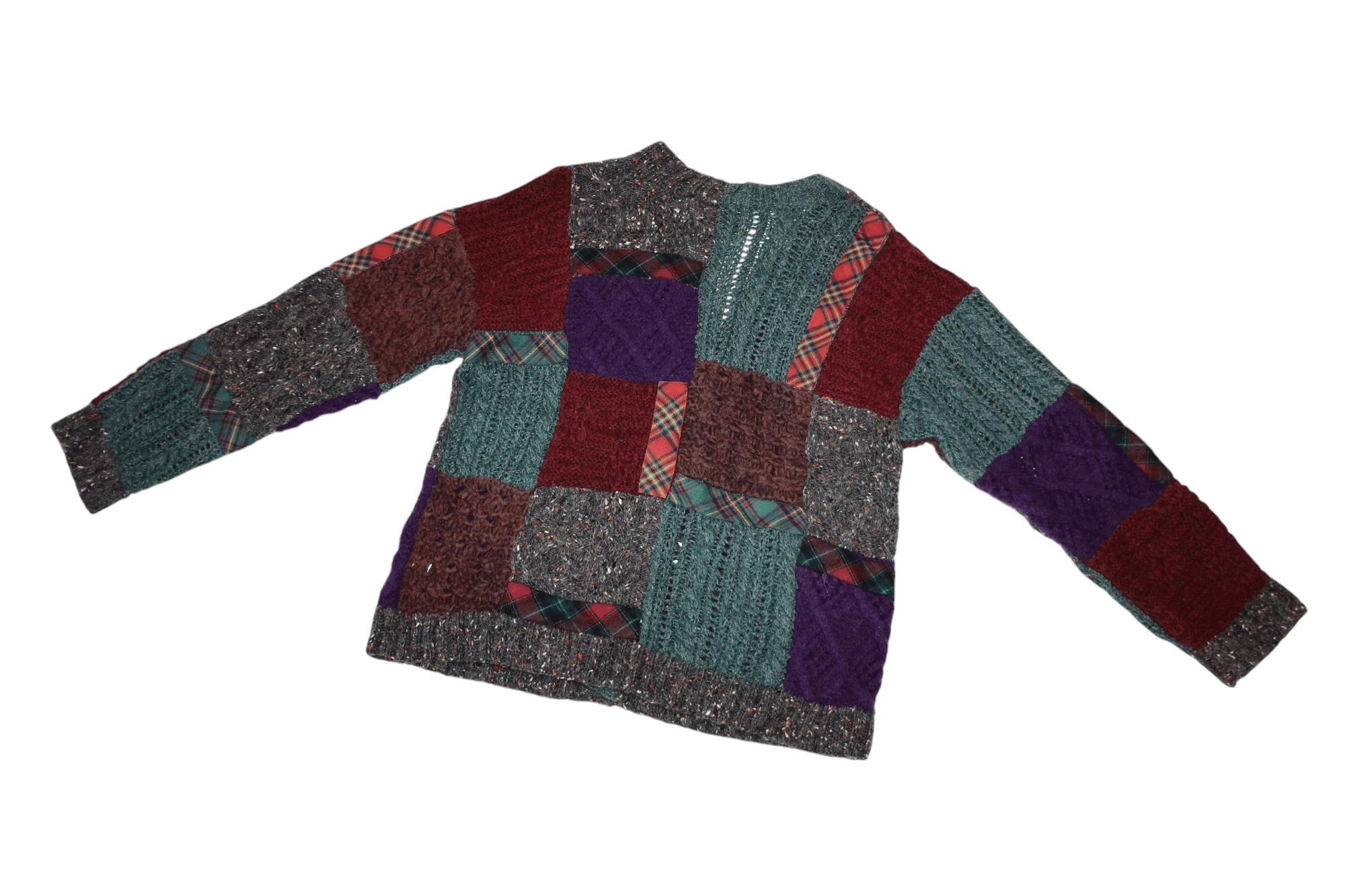 Yoshiyuki Konishi FICCE Yoshiyuki Konishi Boro Patchwork Crochet Knit Cardigan Size US L / EU 52-54 / 3 - 12 Thumbnail