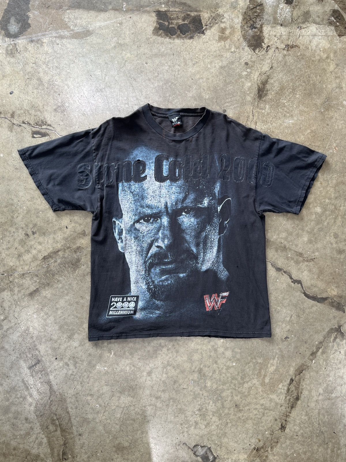 WWF Vintage 2000 AOP Stone Cold Big Face Print WWF Wrestling XL Size US XL / EU 56 / 4 - 2 Thumbnail