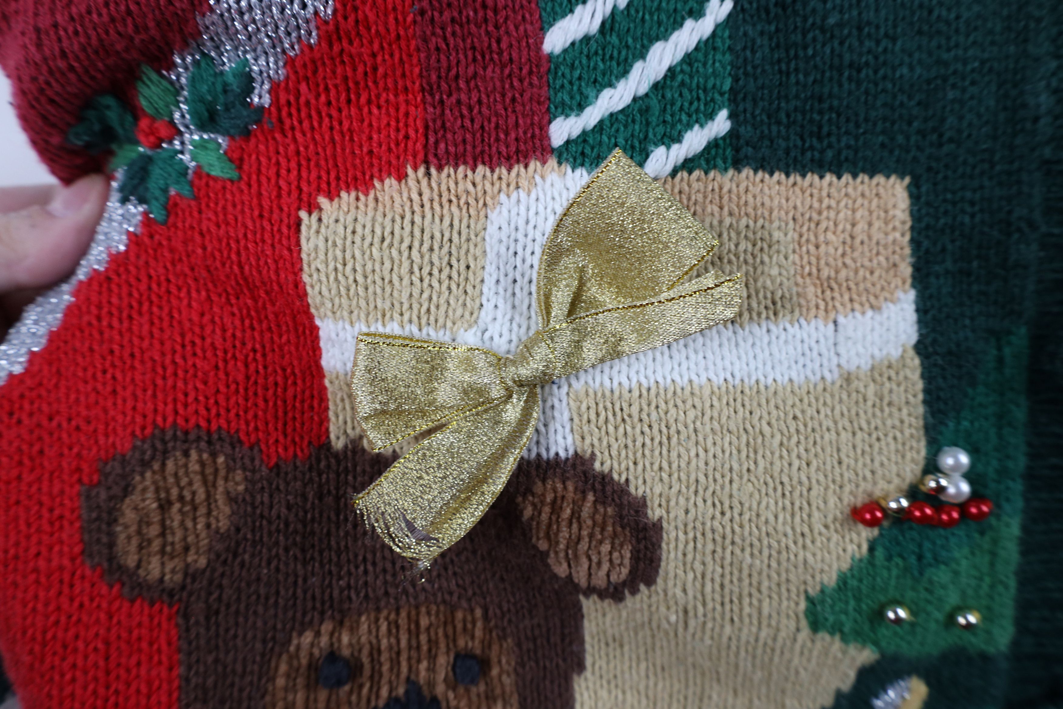 Vintage Vintage 90s Streetwear Knit Christmas Bear Cardigan Sweater Size L / US 10 / IT 46 - 5 Thumbnail