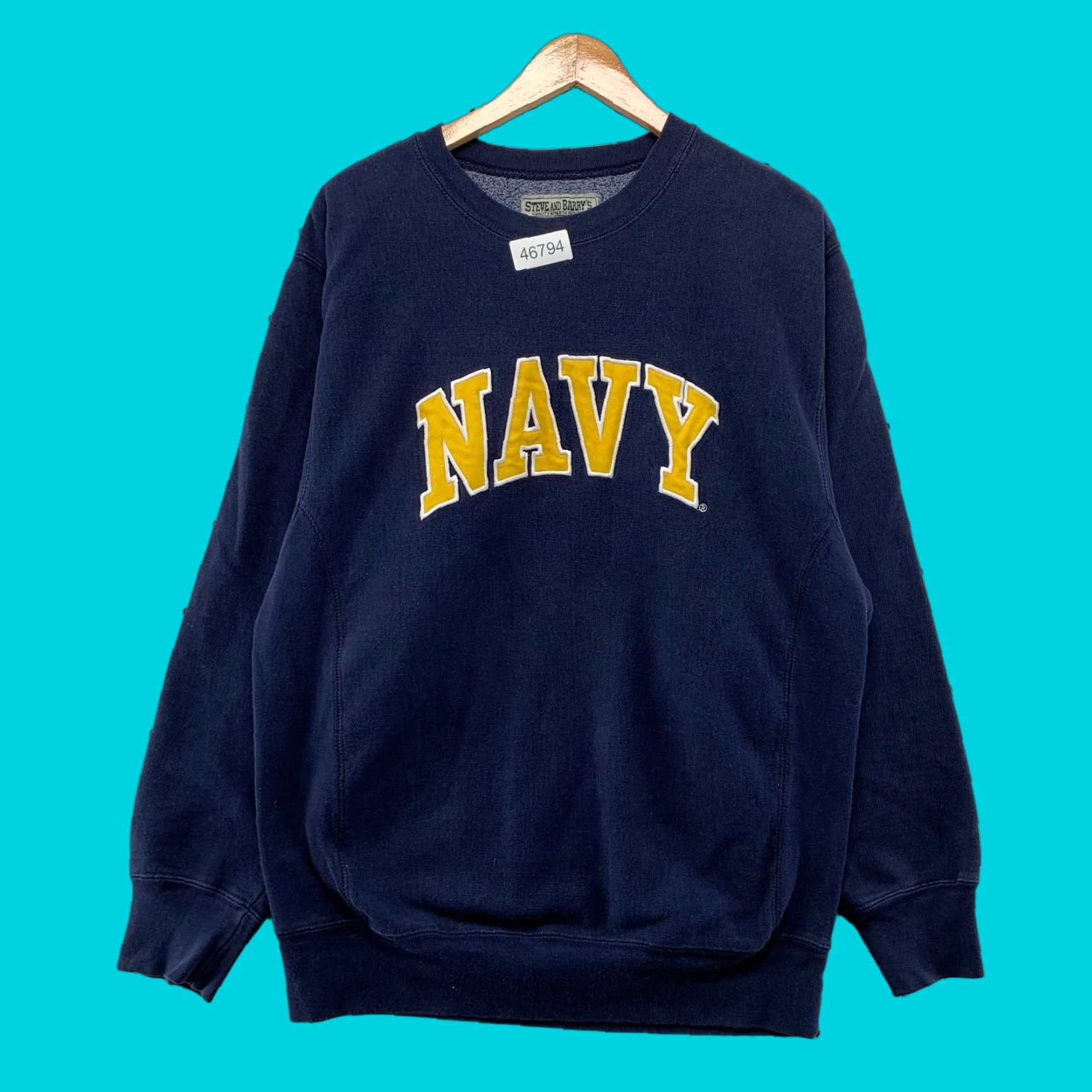 Vintage VINTAGE Steve & Barry's Navy Sweatshirt Mens M Heavyweight Embroidered US Army Graphic Print Cotton Fleece Size US M / EU 48-50 / 2 - 1 Thumbnail