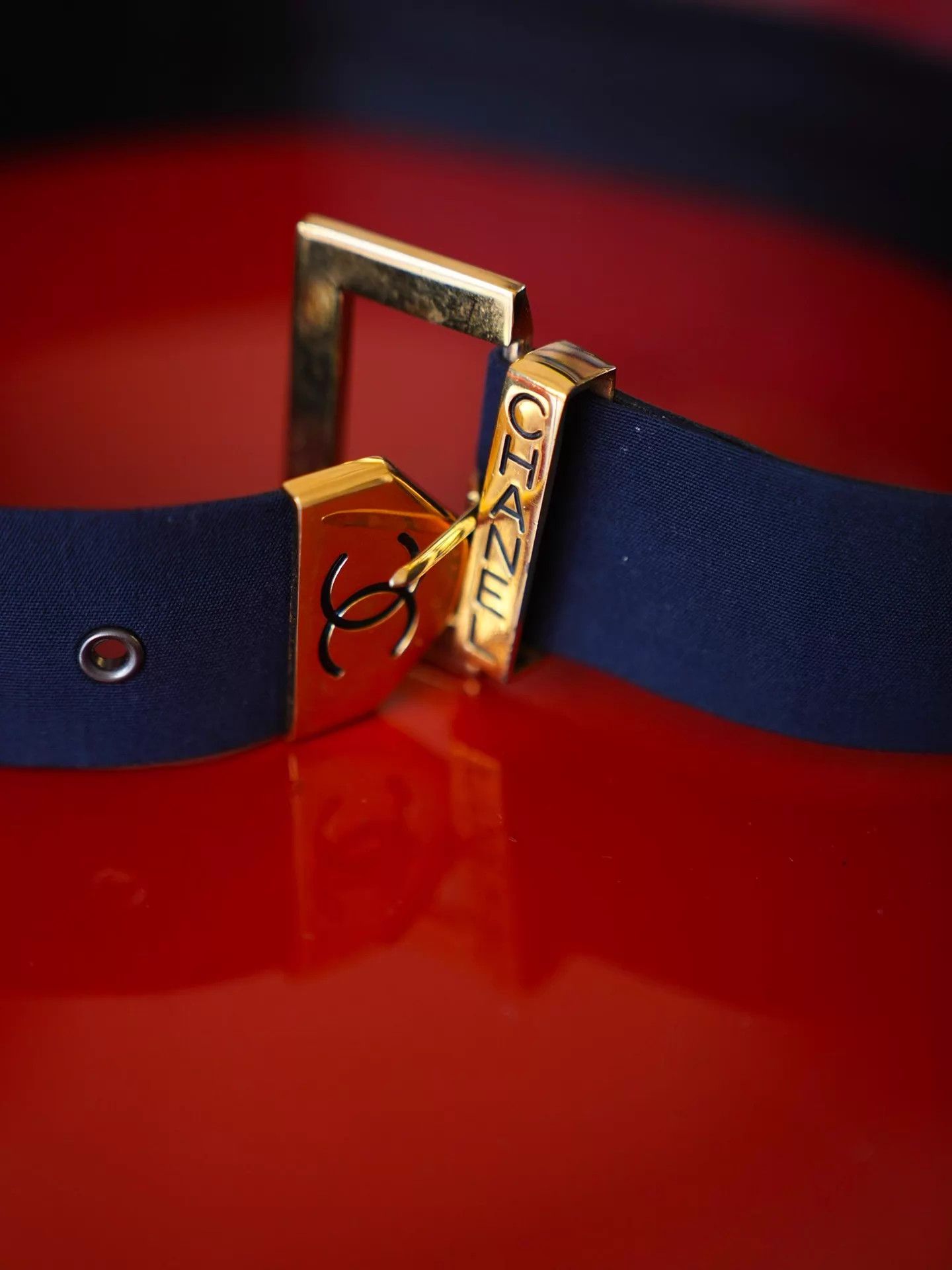 Chanel Chanel Vintage Navy CC Buckle Belt 3.6cm XS Size ONE SIZE - 5 Thumbnail