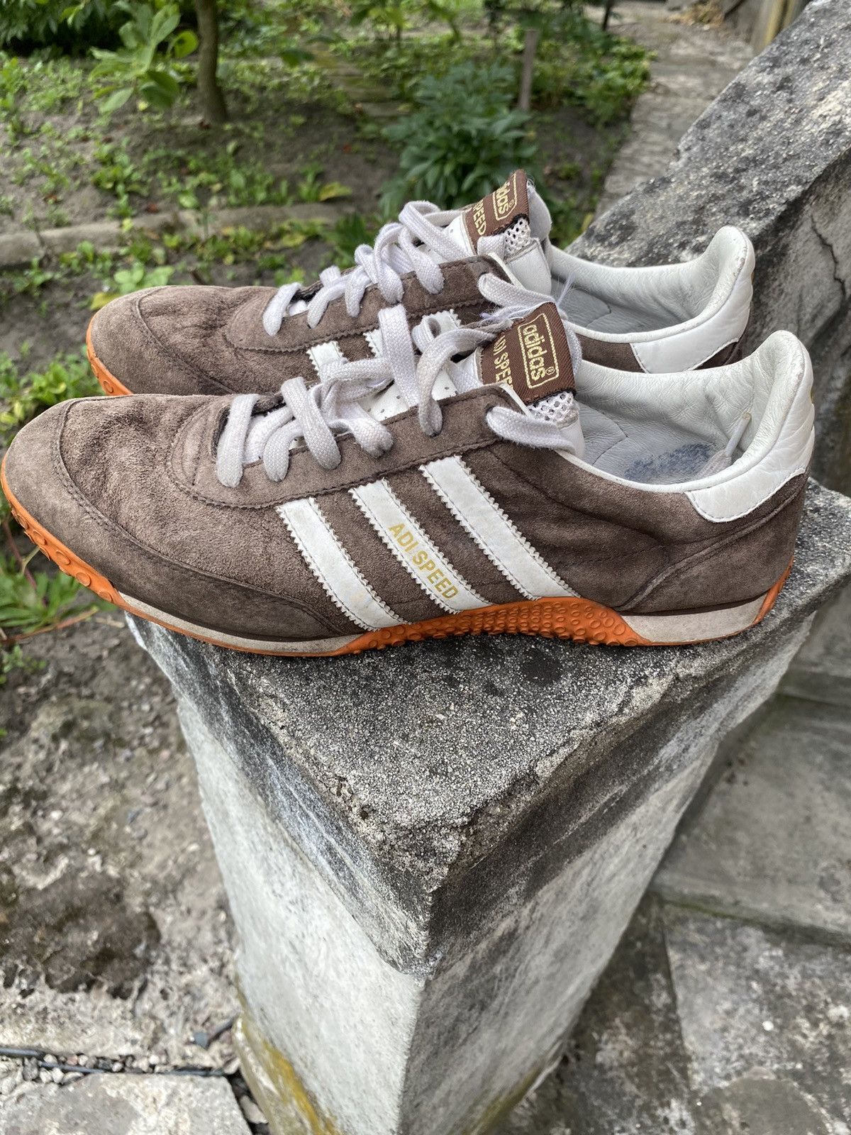 Adidas Streetwear Vintage ULTRA RARE ADIDAS ADI SPEED BROWN SHOES MEN S Grailed