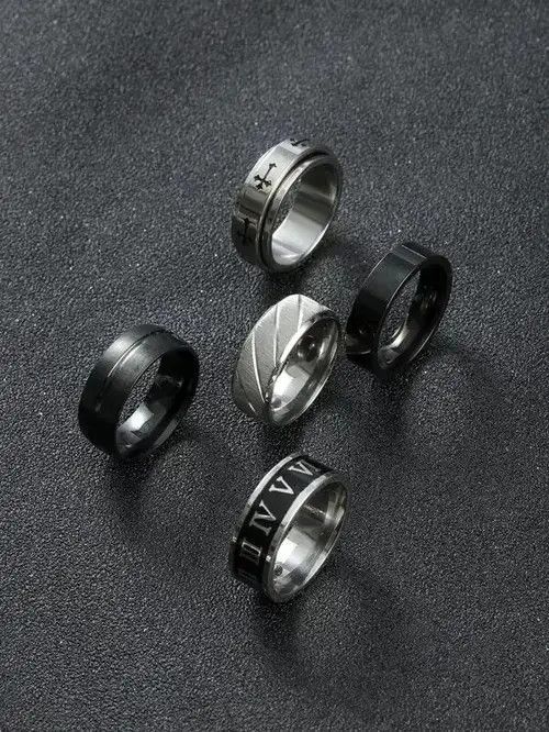 Other 5pcs Mens Ring Set Size ONE SIZE - 4 Thumbnail